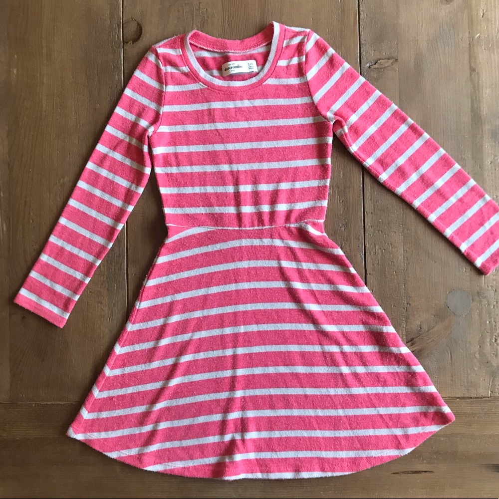 Abercrombie kids gray and red skater dress 5/6 Y